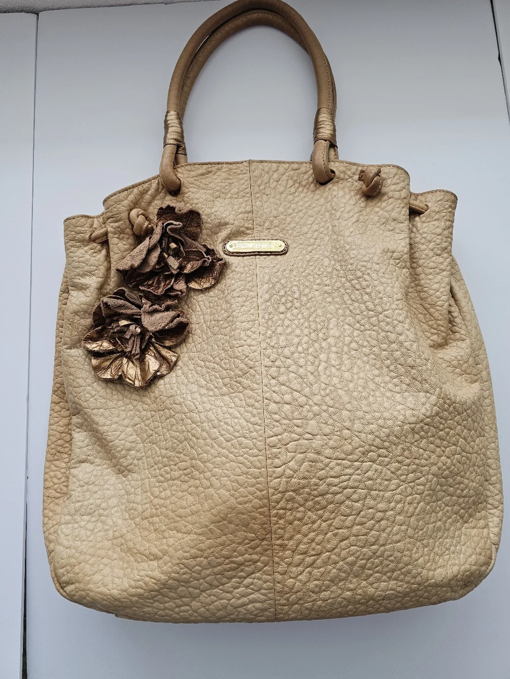 Cynthia Rowley Pebble Leather Floral Applique Hobo​ Bag